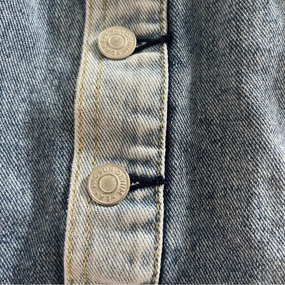 PacSun Denim Button Down Distressed Raw Edge Skirt- 27 - Picture 6 of 6